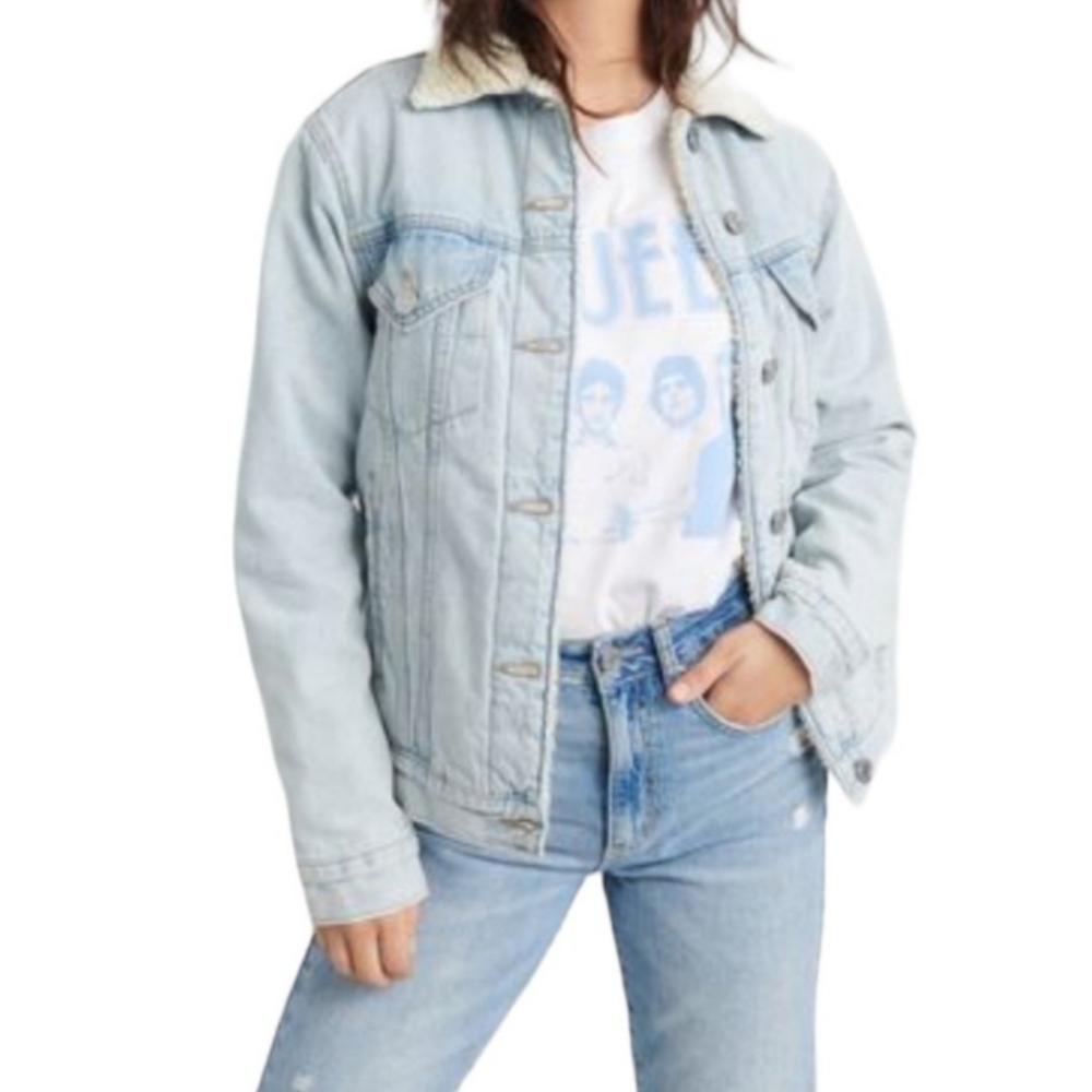 **3/$60** BUNDLE & & SAVE!!!  Garage Faux Sherpa Fleece Lined Jean Jacket Sz XS